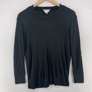 WINTERSILKS Top Womens PL Petite Silk Jersey Base Layer Long Sleeve Black